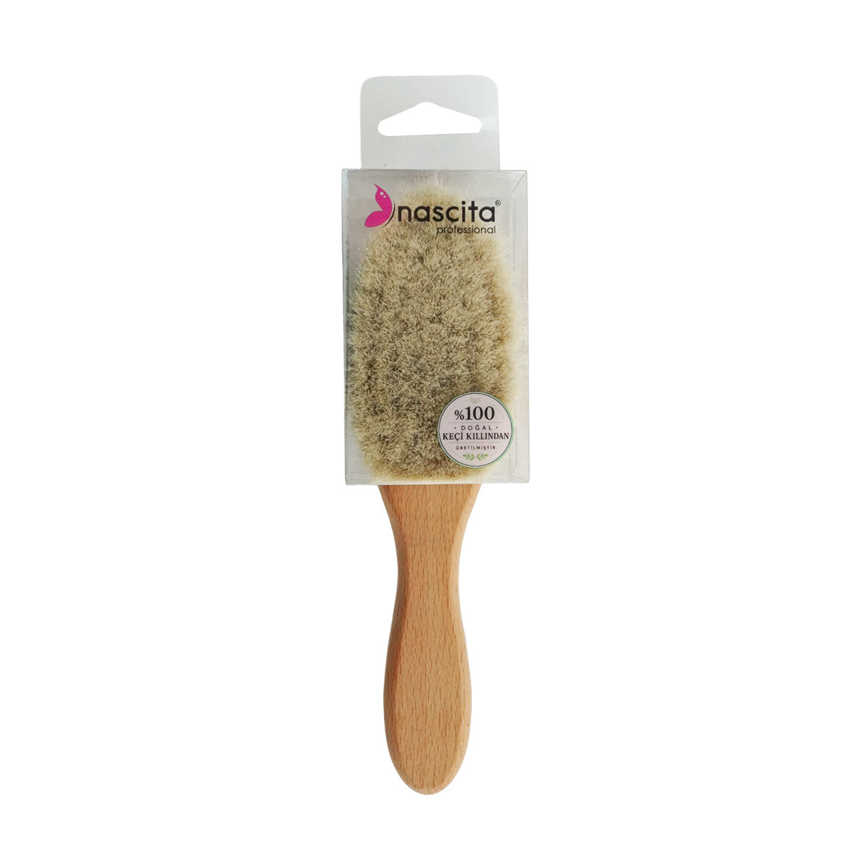 Nascita Doğal Keçi Kılı Ahşap Bebek Saç Fırçası (18,5*5 CM) NASBATHK0015T