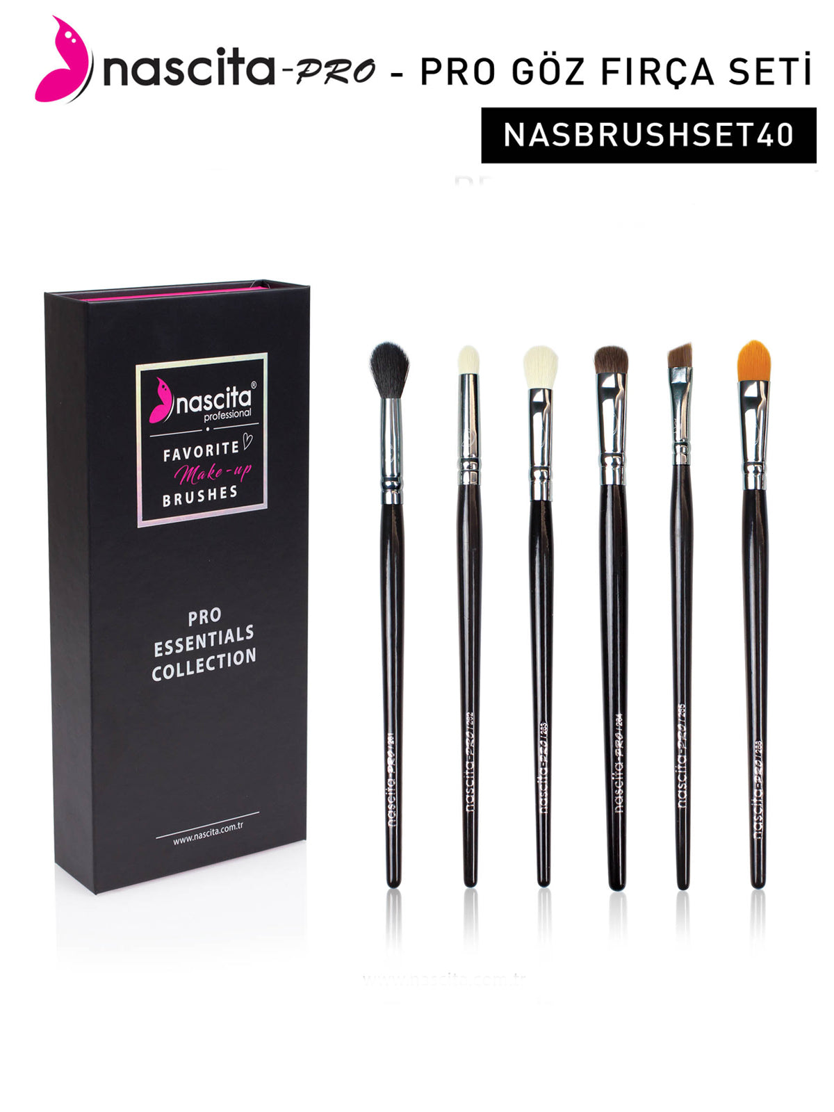 Nascita Pro Essentials Collection Göz Makyaj Fırça Seti 6'lı NASBRUSHS