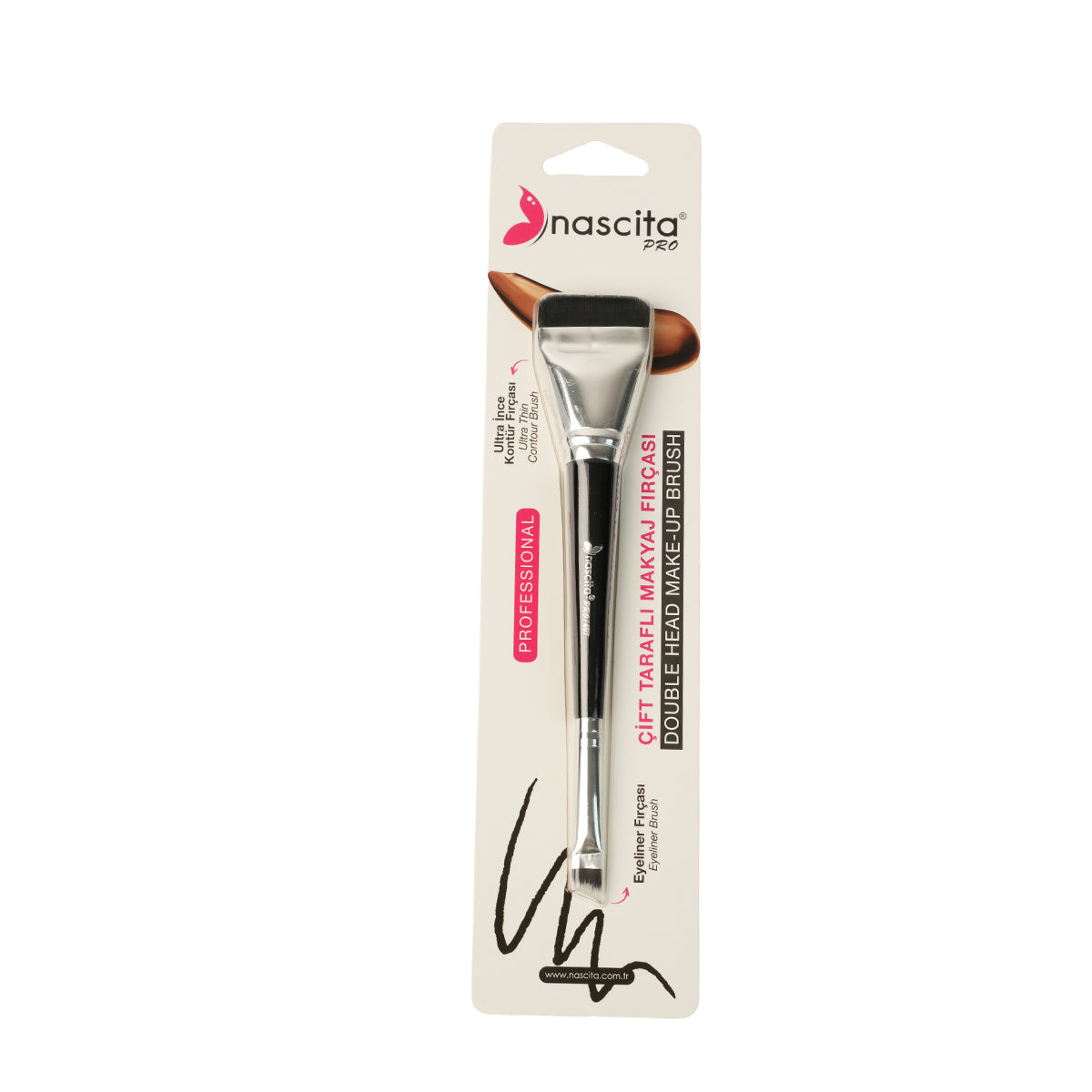 Nascita Çift Taraflı İnce Kontür ve Eyeliner Fırçası NASBRUSH0497