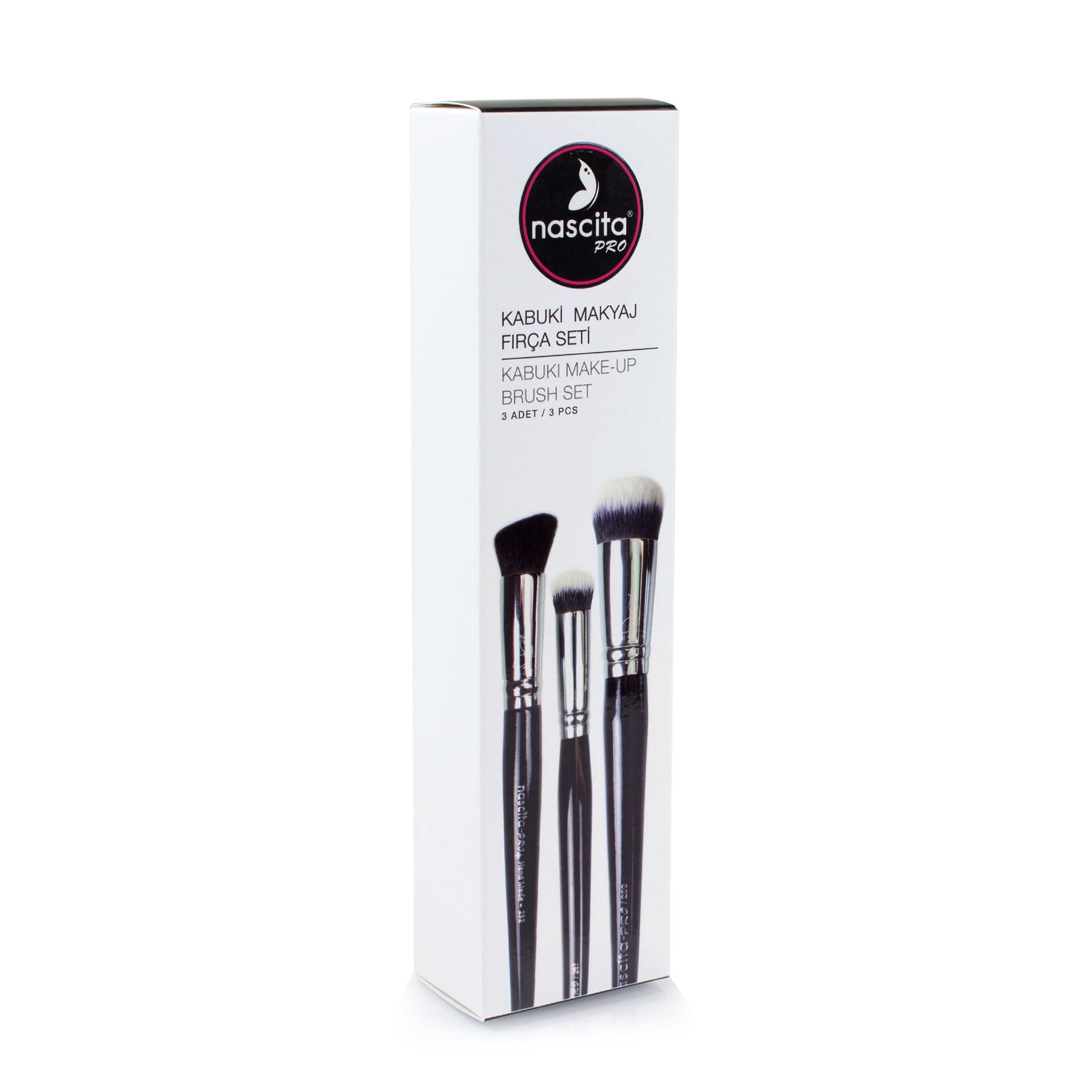 Nascita Pro Kabuki Makyaj Fırça Seti 3'lü NASBRUSHSET56