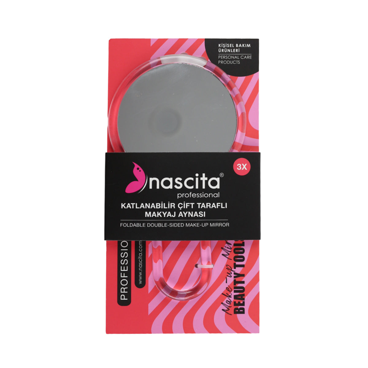 Nascita Çift Taraflı Katlanabilir Büyüteçli 81x170Mm Makyaj Aynası NASAYNA00044