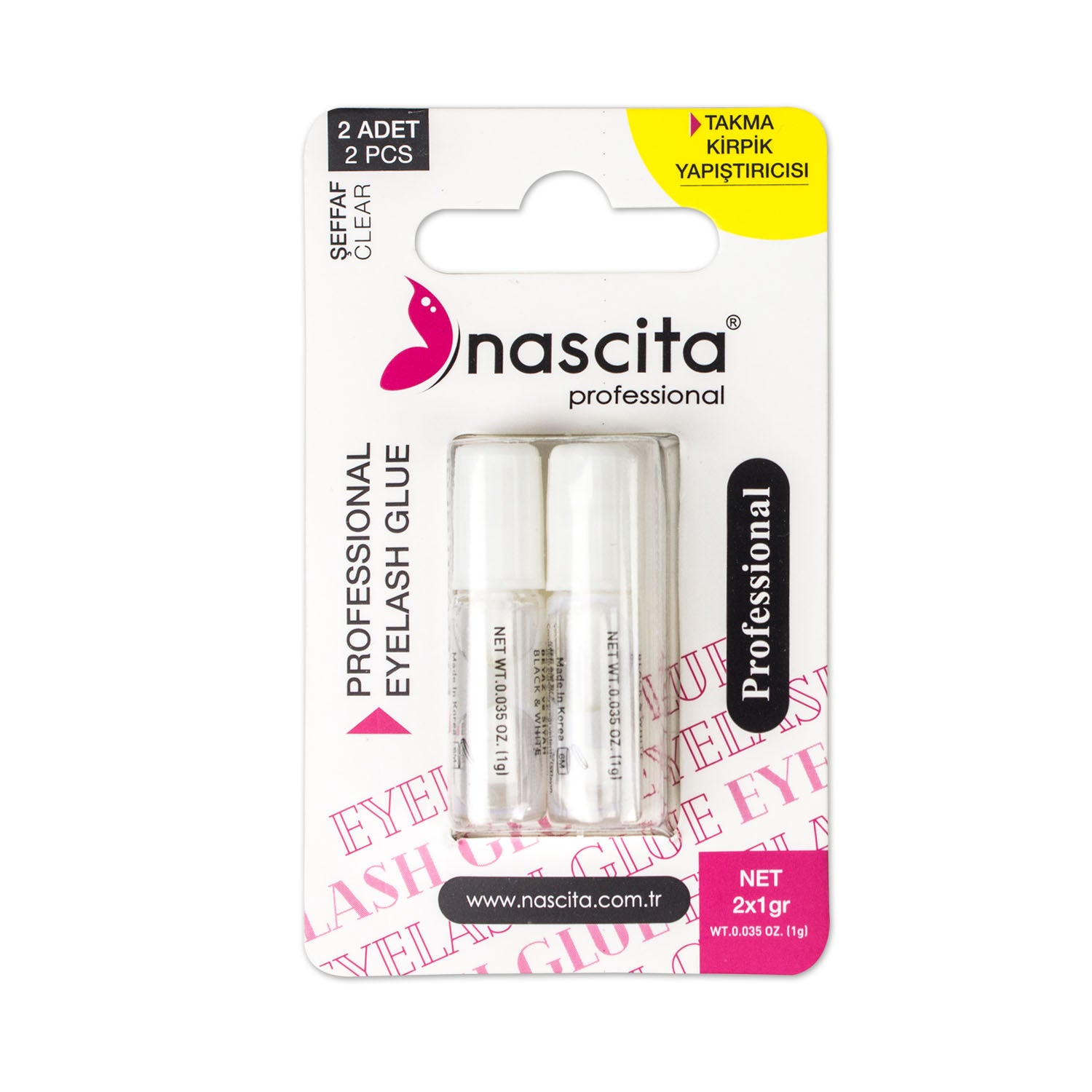 Nascita Kirpik Yapıştırıcısı Beyaz 2’li Set NASEYEGLUE02