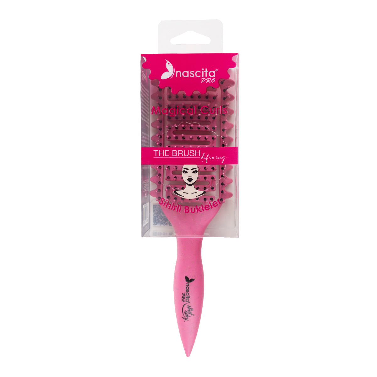 Nascita Magical Curl Bukle Belirginleştirici Saç Fırçası Pembe NASFPRO00058PN