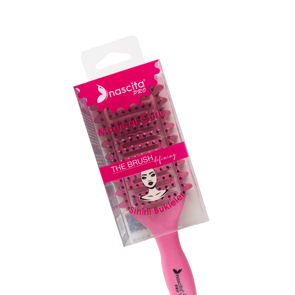 Nascita Magical Curl Bukle Belirginleştirici Saç Fırçası Pembe NASFPRO00058PN