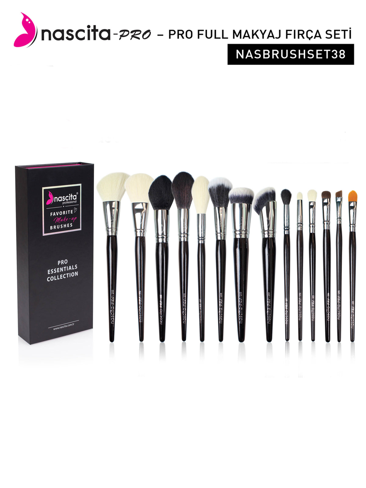 Nascita Pro Essentials Collection Makyaj Fırça Seti 14'lü NASBRUSHSET38