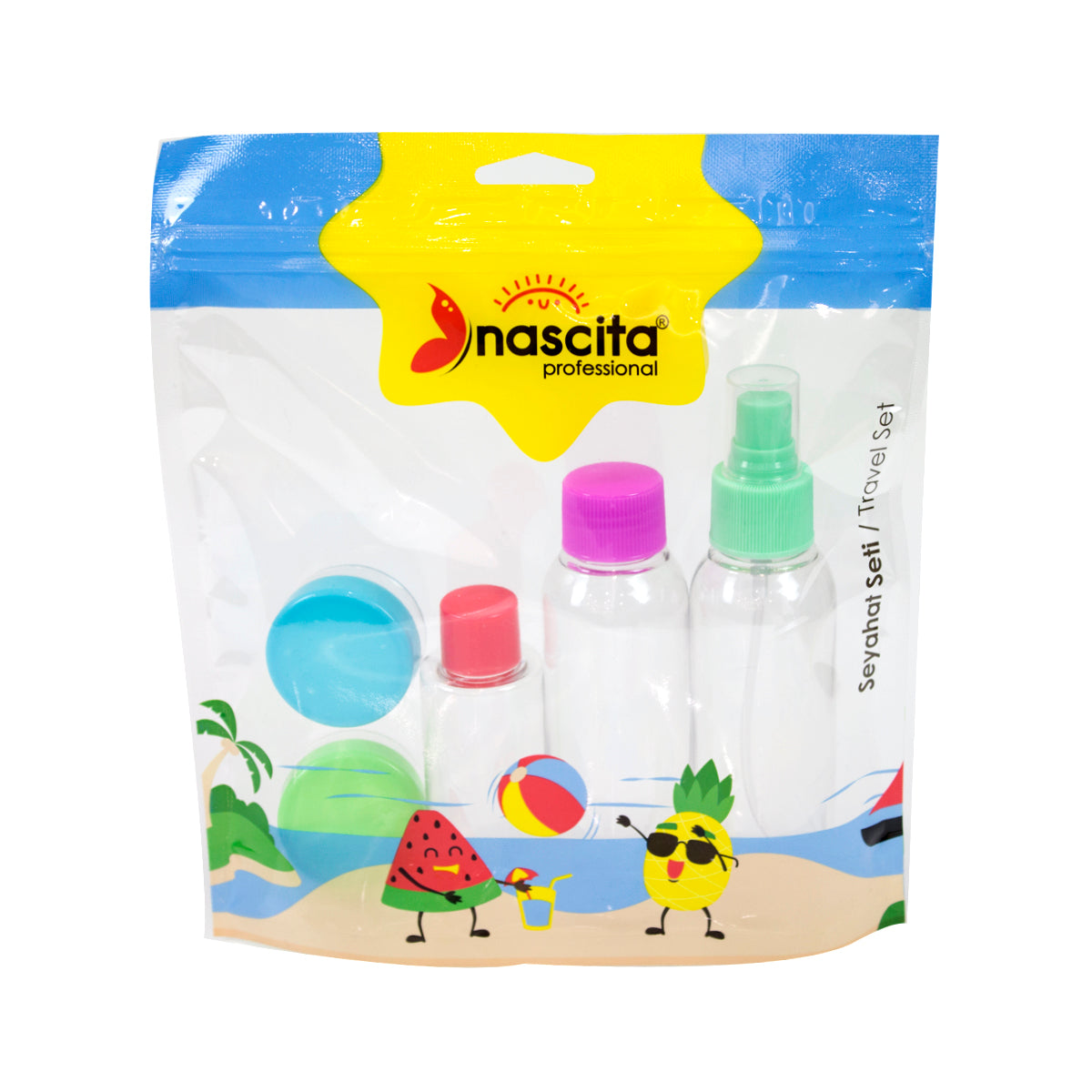 Nascita Şeffaf Seyahat Kişisel Bakım Seti 5'li NASSISESET0018