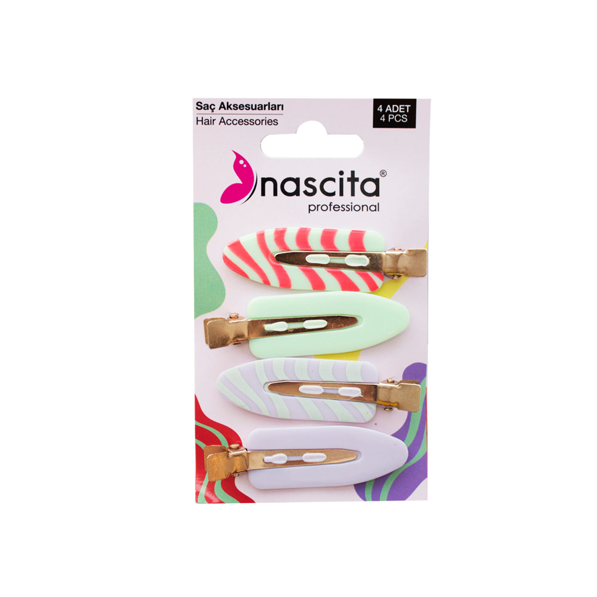 Nascita Renkli Saç Tokası 4'lü Set NASTOKA00048