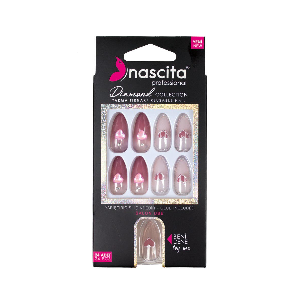 Nascita Diamond Taşlı Takma Tırnak 24'Lü Set NASNAIL00252
