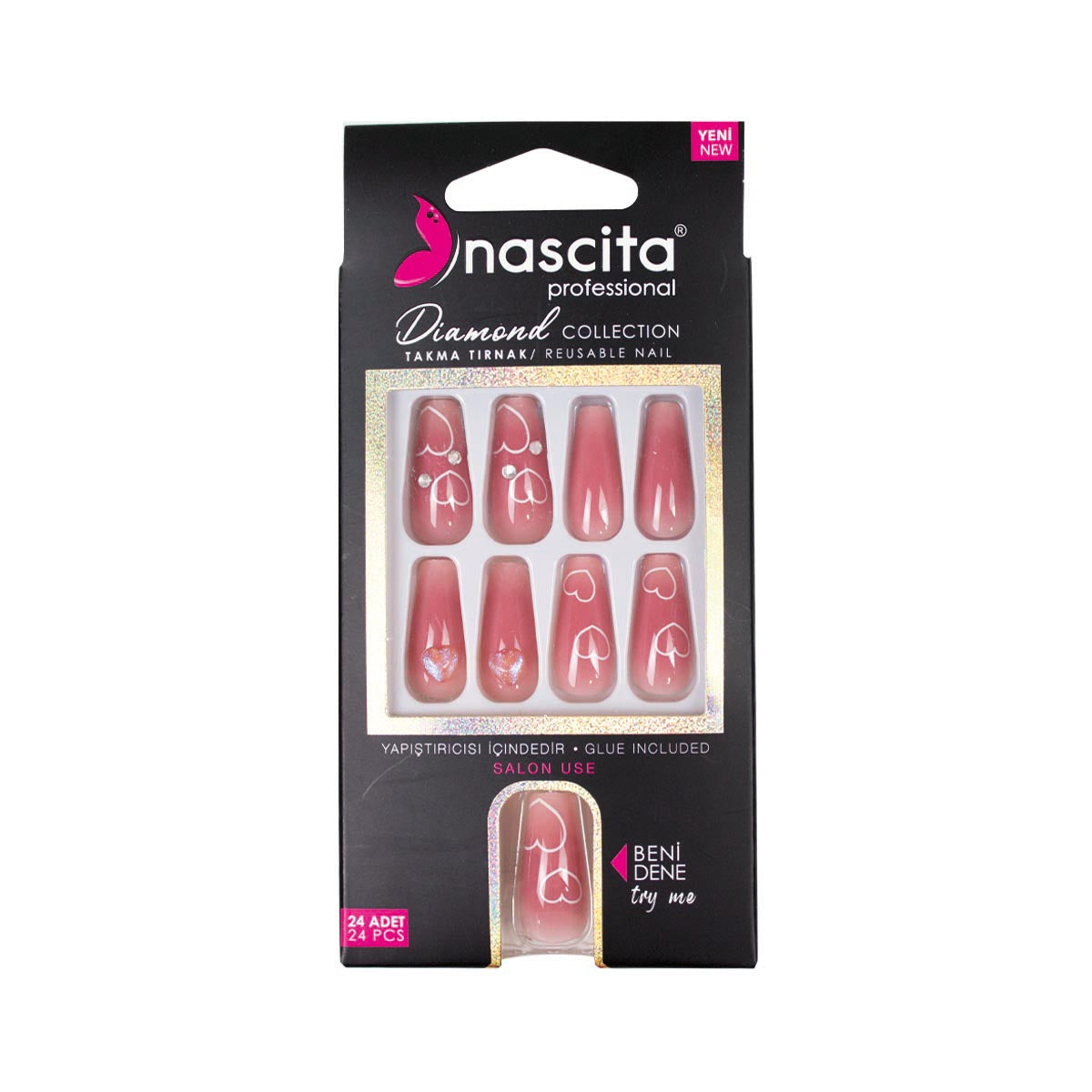 Nascita Diamond Taşlı Takma Tırnak 24'Lü Set NASNAIL00254