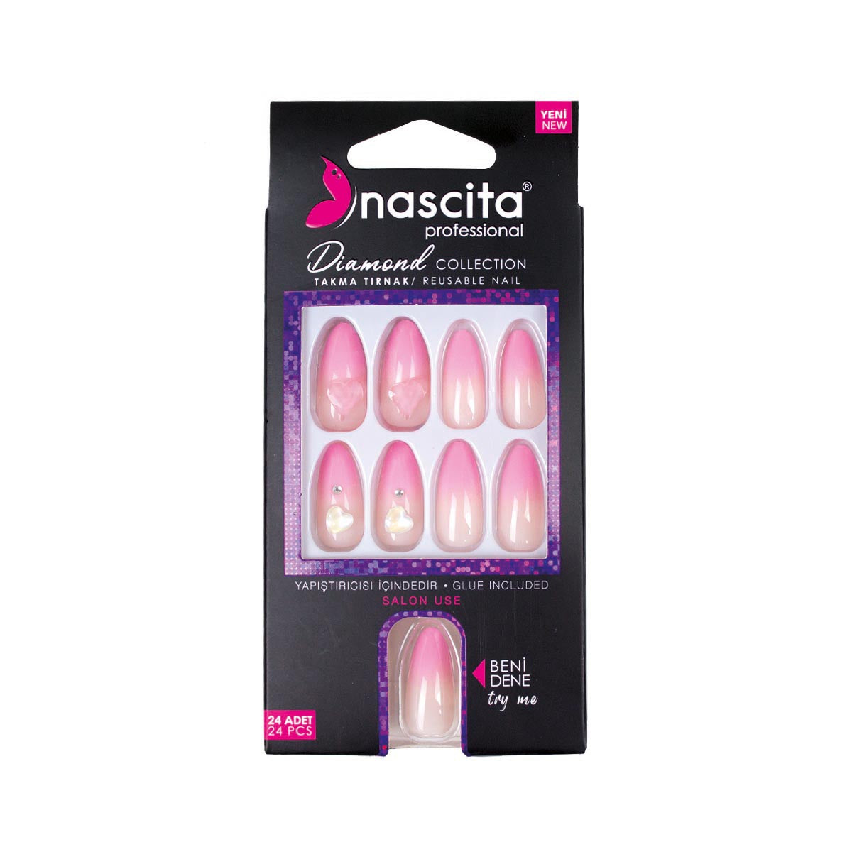 Nascita Diamond Taşlı Takma Tırnak 24'Lü Set NASNAIL00259