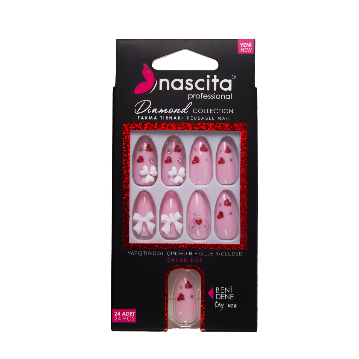 Nascita Diamond Taşlı Takma Tırnak 24'Lü Set NASNAIL00262
