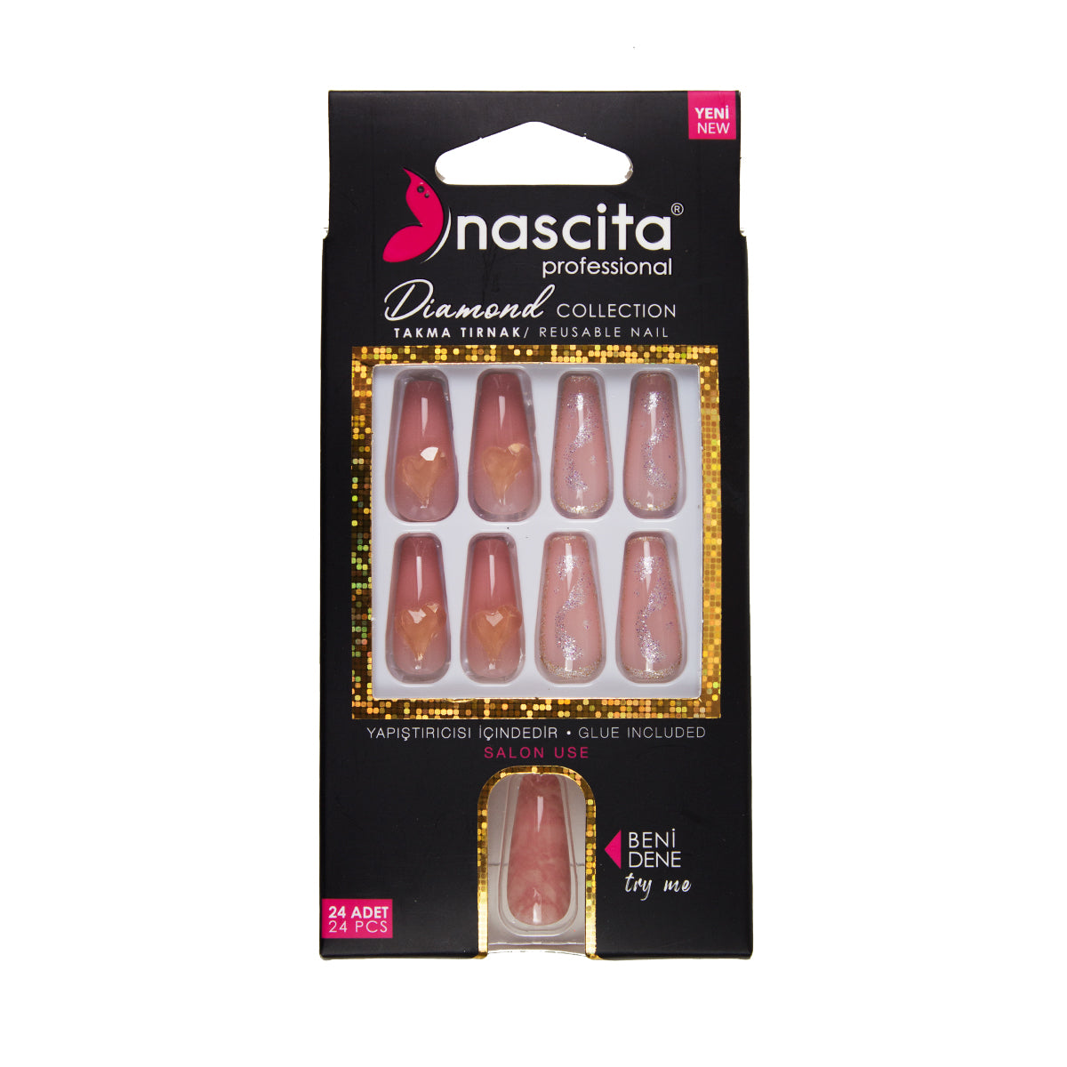 Nascita Diamond Taşlı Takma Tırnak 24'Lü Set NASNAIL00271