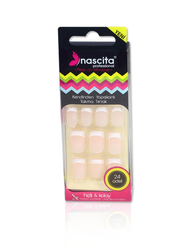 Nascita French Kendinden Yapışkanlı Takma Tırnak 24’lü Set NASNAIL00100
