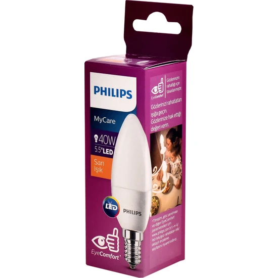 PHILIPS LED CANDLE 5.40W B35 E14 WW FR ND TRK