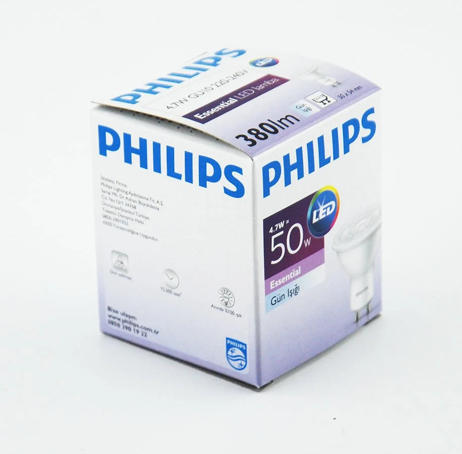 PHILIPS LED SPOTS 50W GU10 840 36D SARI GUN ISIGI