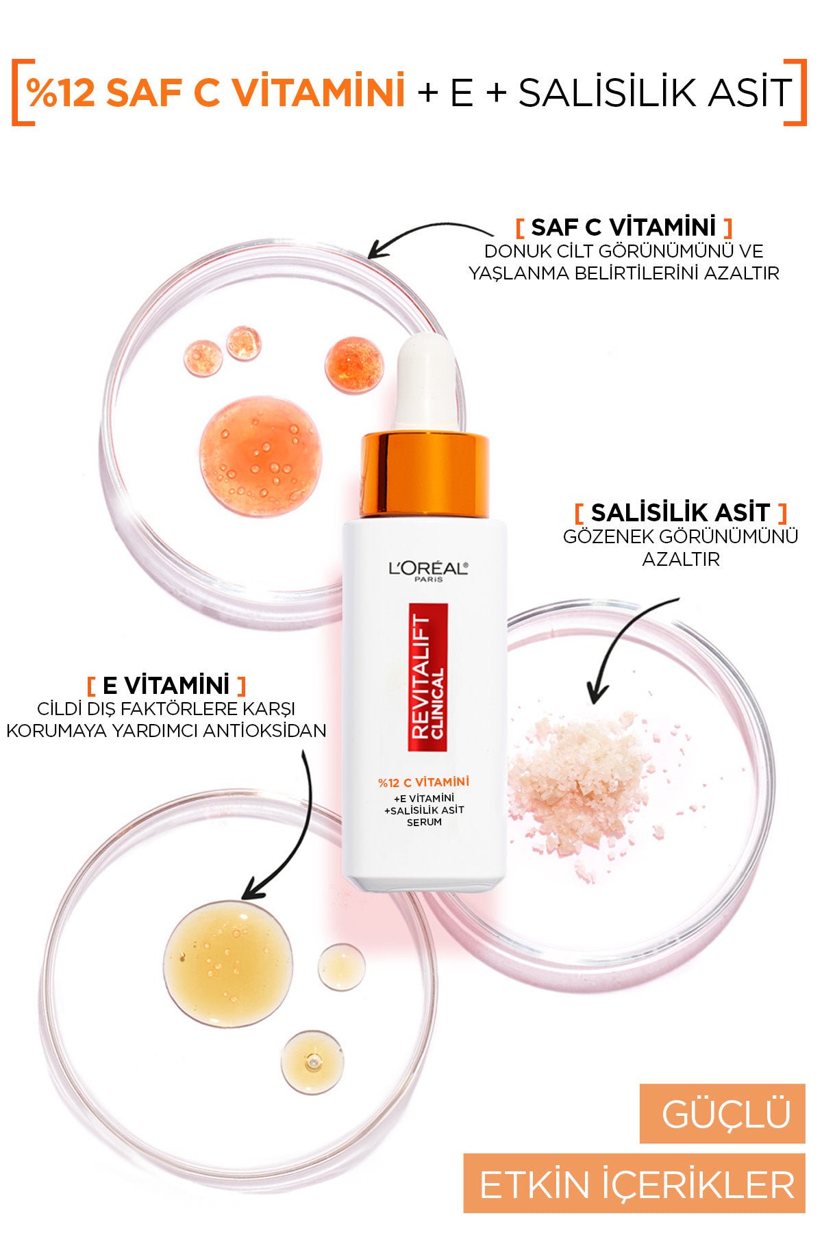 Revitalift Clinical %12 Saf C Vitamini Aydınlatıcı, Ton Eşitleyici, Gözenek Karşıtı Serum 30 ml