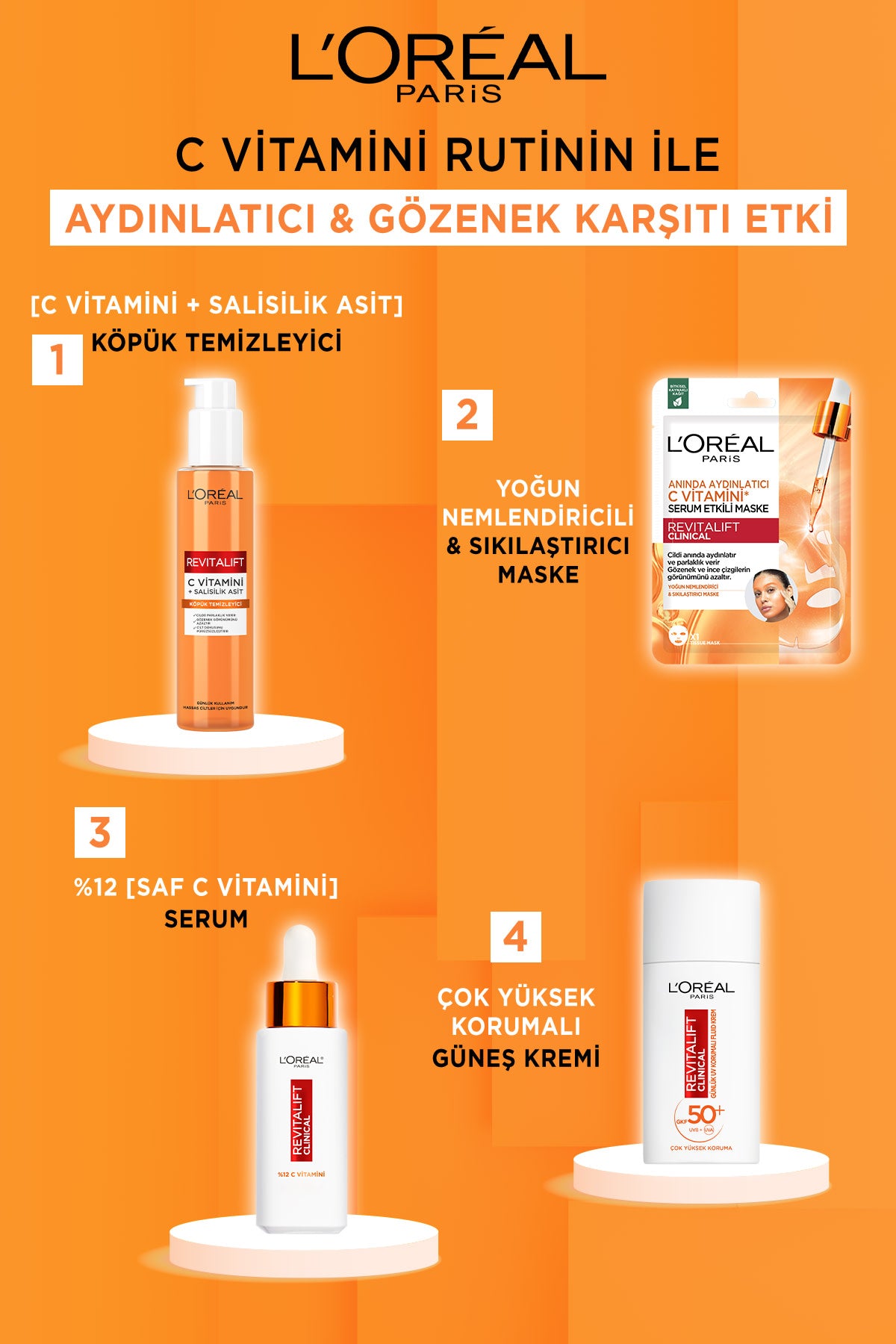 Revitalift Clinical Anında Aydınlatıcı C Vitamini Serum Etkili Maske