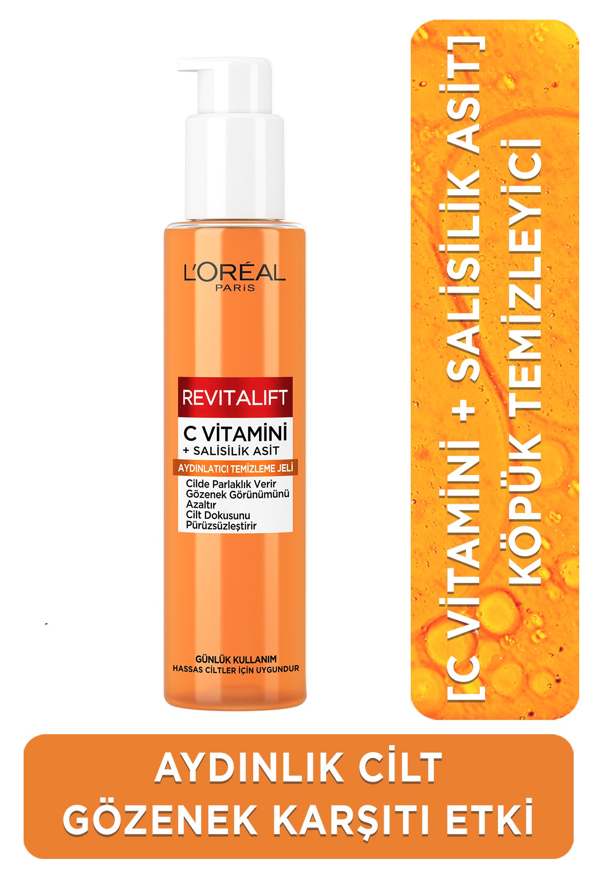 Revitalift Clinical [C vitamini + Salisilik Asit] Gözenek Karşıtı, Aydınlatıcı Temizleme Jeli