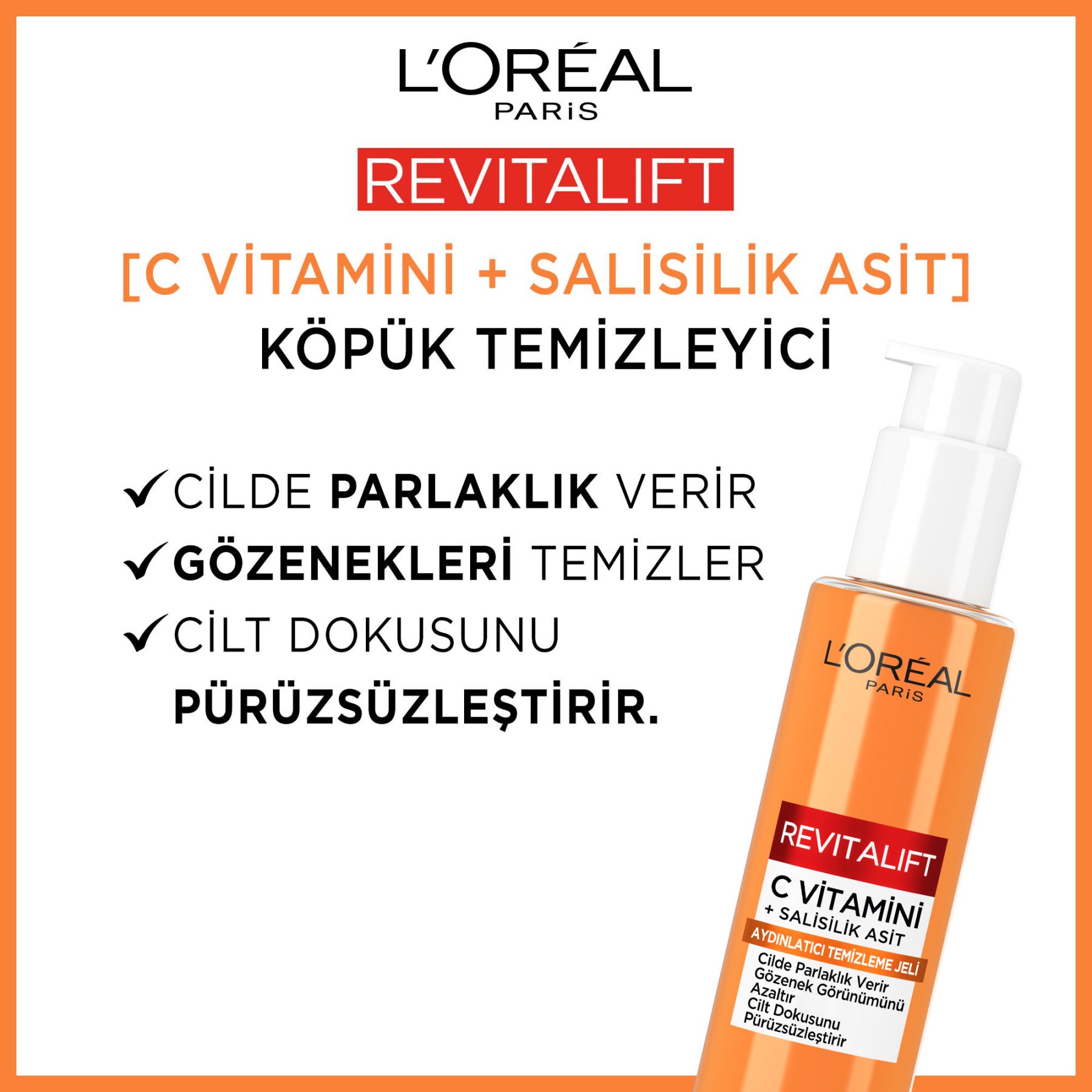 Revitalift Clinical [C vitamini + Salisilik Asit] Gözenek Karşıtı, Aydınlatıcı Temizleme Jeli