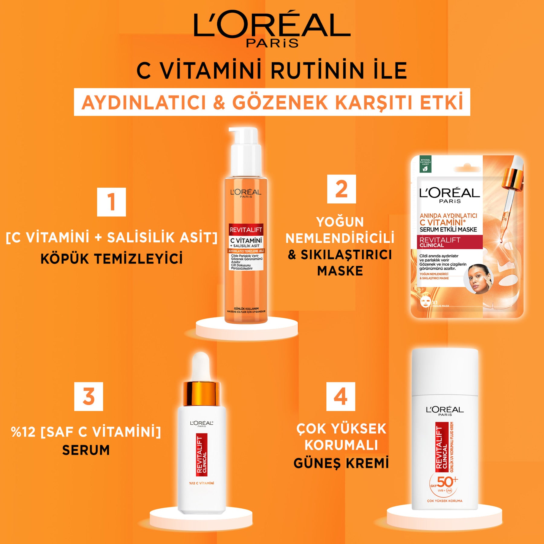 Revitalift Clinical [C vitamini + Salisilik Asit] Gözenek Karşıtı, Aydınlatıcı Temizleme Jeli