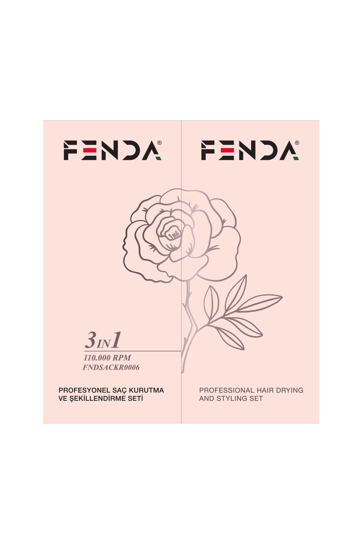 FENDA Profesyonel Saç Kurutma ve Şekillendirme Seti FNDSACKR0006