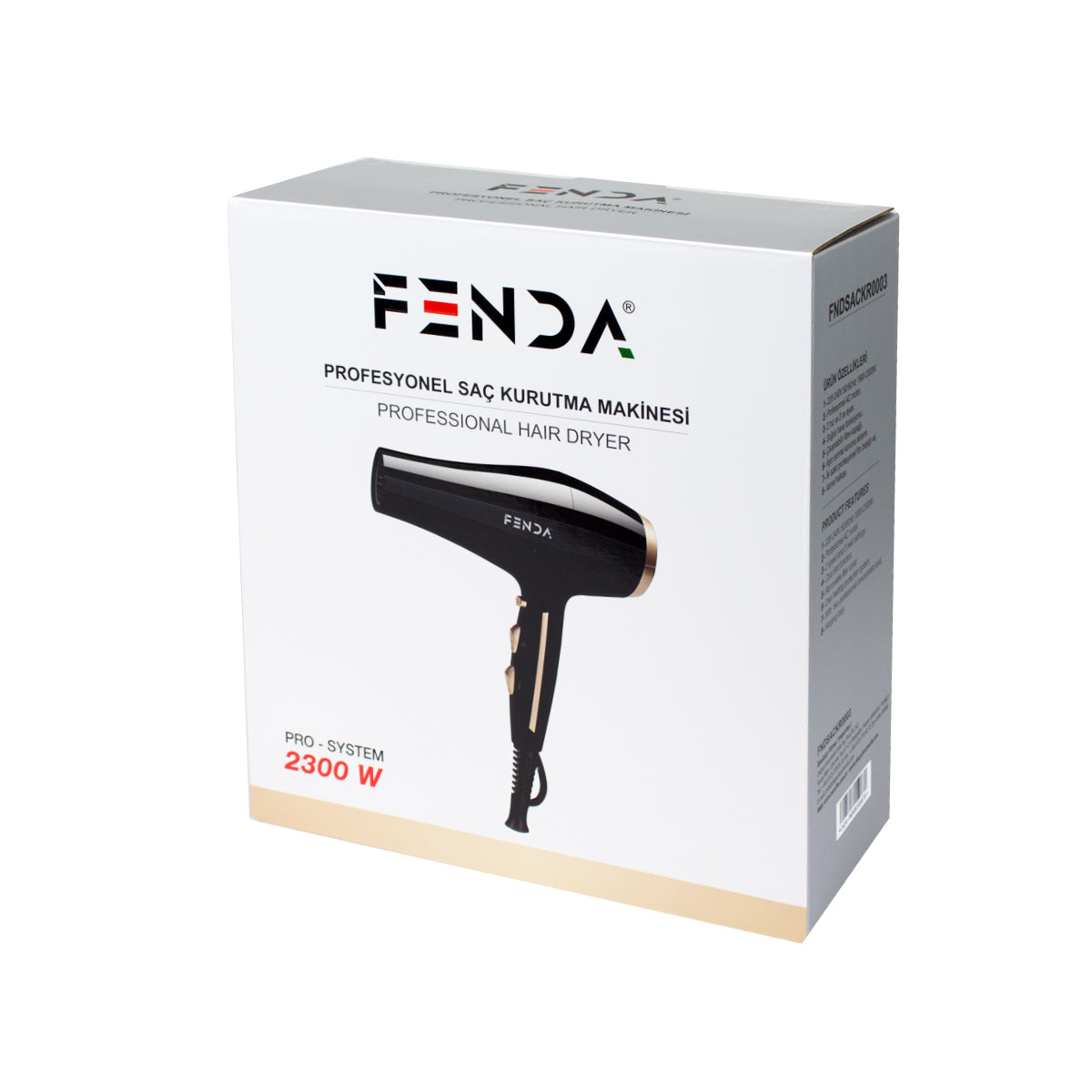 Fenda Profesyonel Saç Kurutma Makinesi Siyah FNDSACKR0003