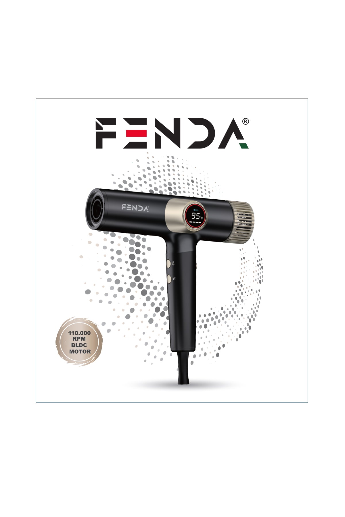 Fenda Professional Saç Kurutma Makinesi Siyah FNDSACKR0009BL