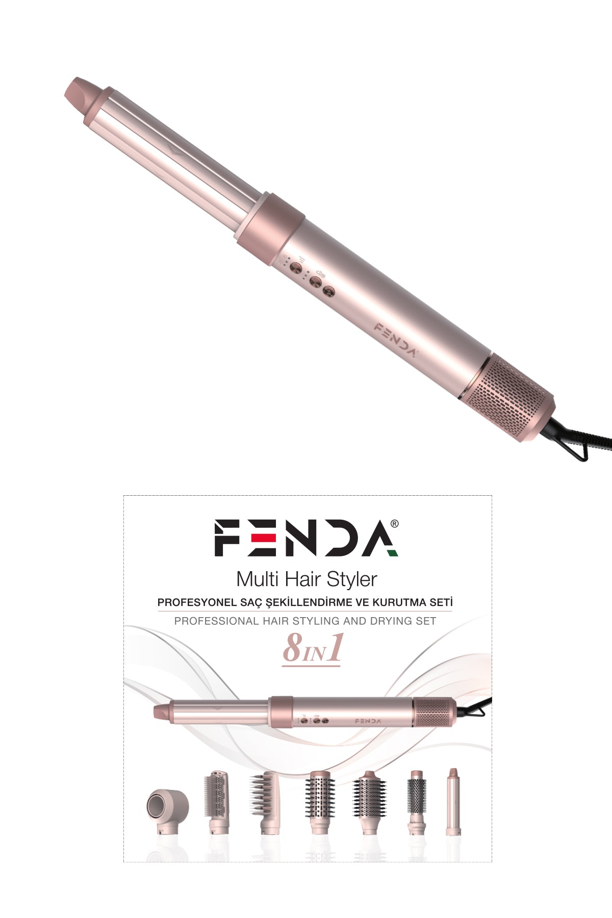 Fenda Multi Hair Styler: Profesyonel Saç Şekillendirme ve Kurutma Seti FNDSACMS0001