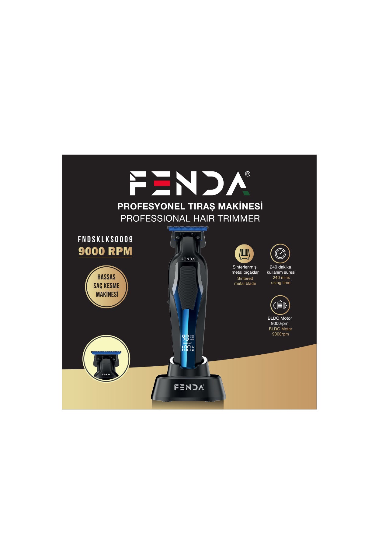 Fenda Profesyonel Saç ve Sakal Kesme Makinesi Mavi FNDSKLKS0009BL