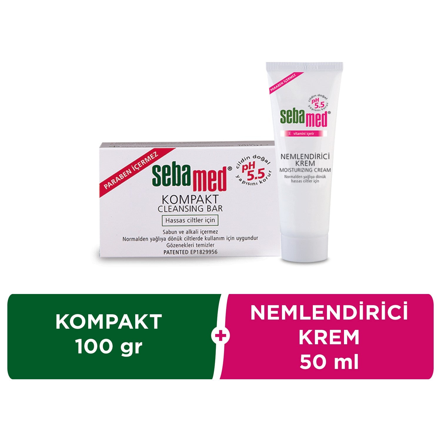 SEBAMED KOMPACT 100 GR+NEM. KREM TÜP 50ML SET.