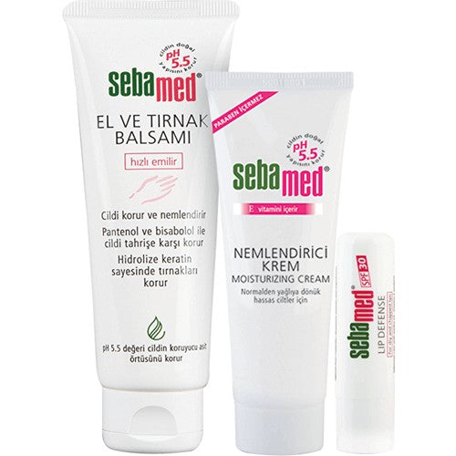 SEBAMED MOIS. CREM 50ML+LIP+HD-NAIL BAL 75ML SET