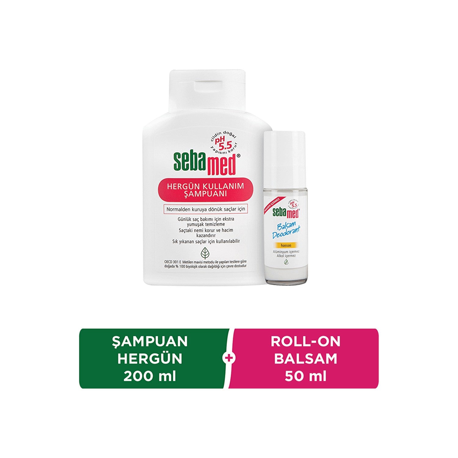 SEBAMED SAMPUAN HERGUN .200ML+ ROLL-ON 50ML SET