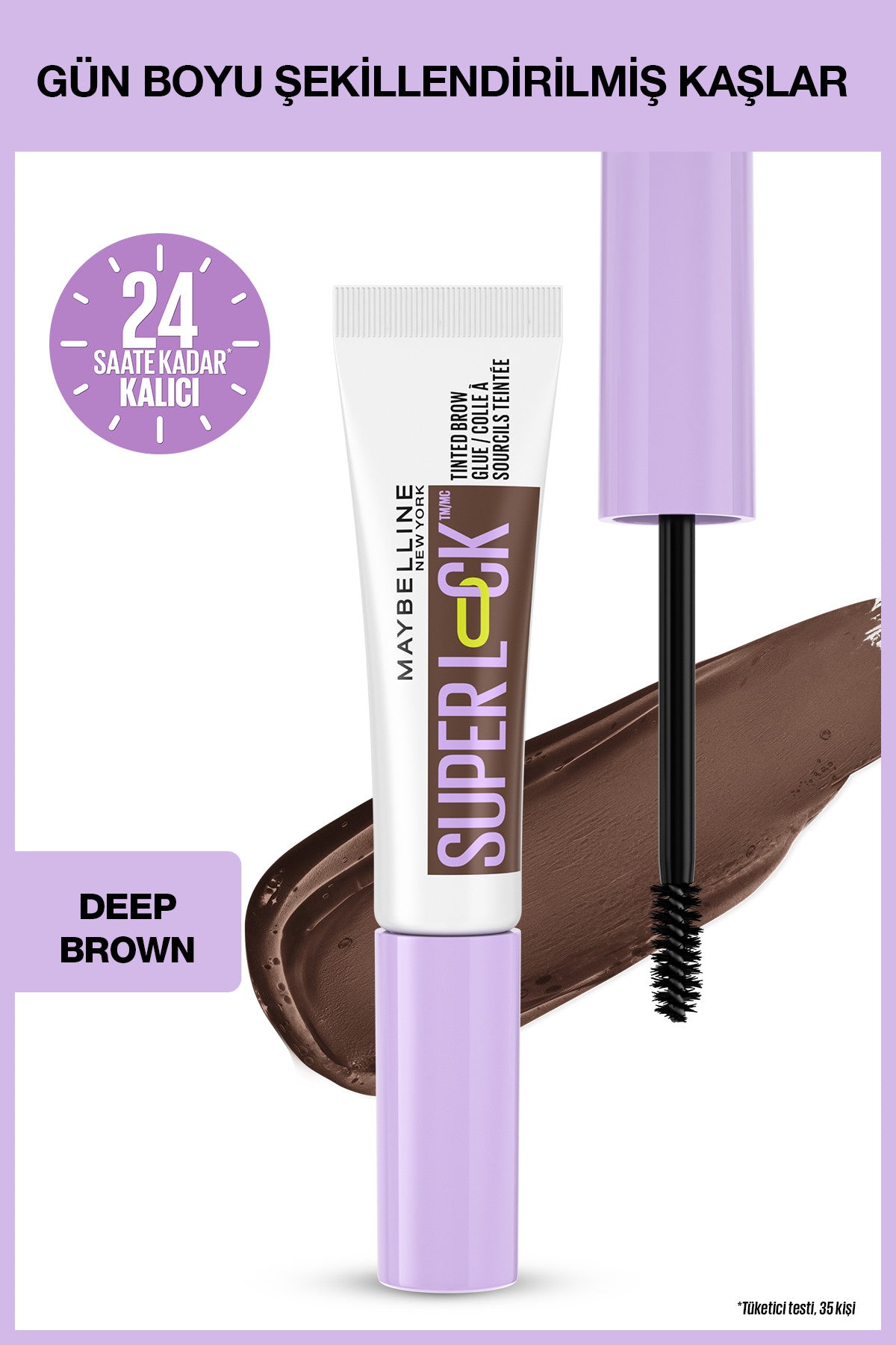 Super Lock Brow Glue Kaş Sabitleyici Maskara -  Deep Brown
