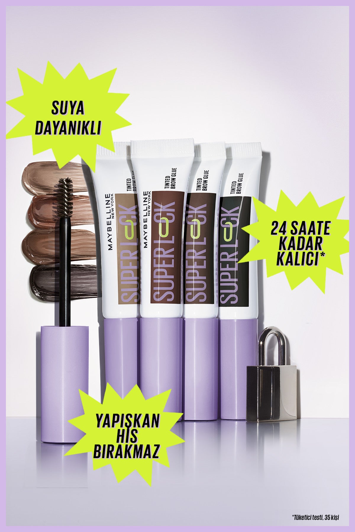 Super Lock Brow Glue Kaş Sabitleyici Maskara -  Deep Brown