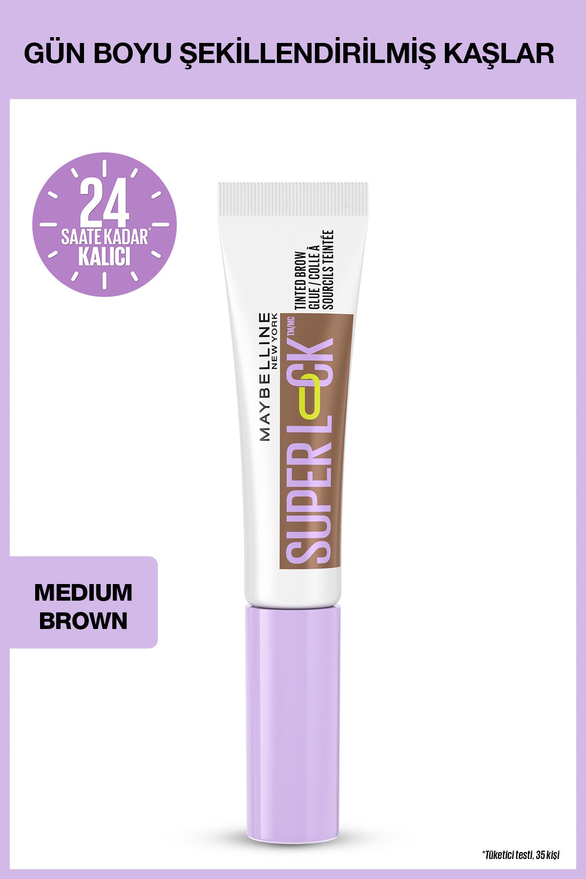 Super Lock Brow Glue Kaş Sabitleyici Maskara - Medium Brown