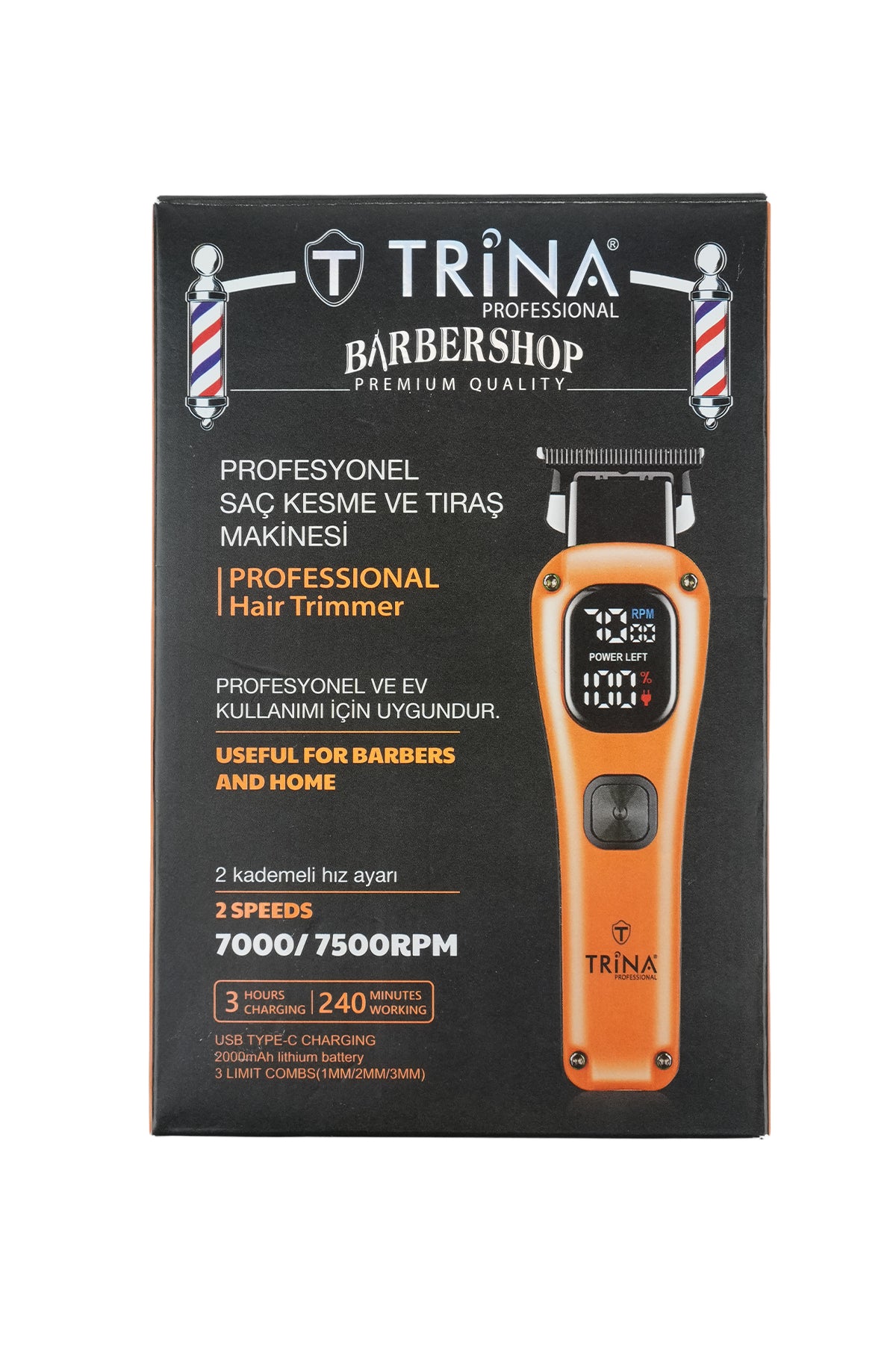 Trina Professional Saç Kesme Makinesi Turuncu TRNSACKS0082OR