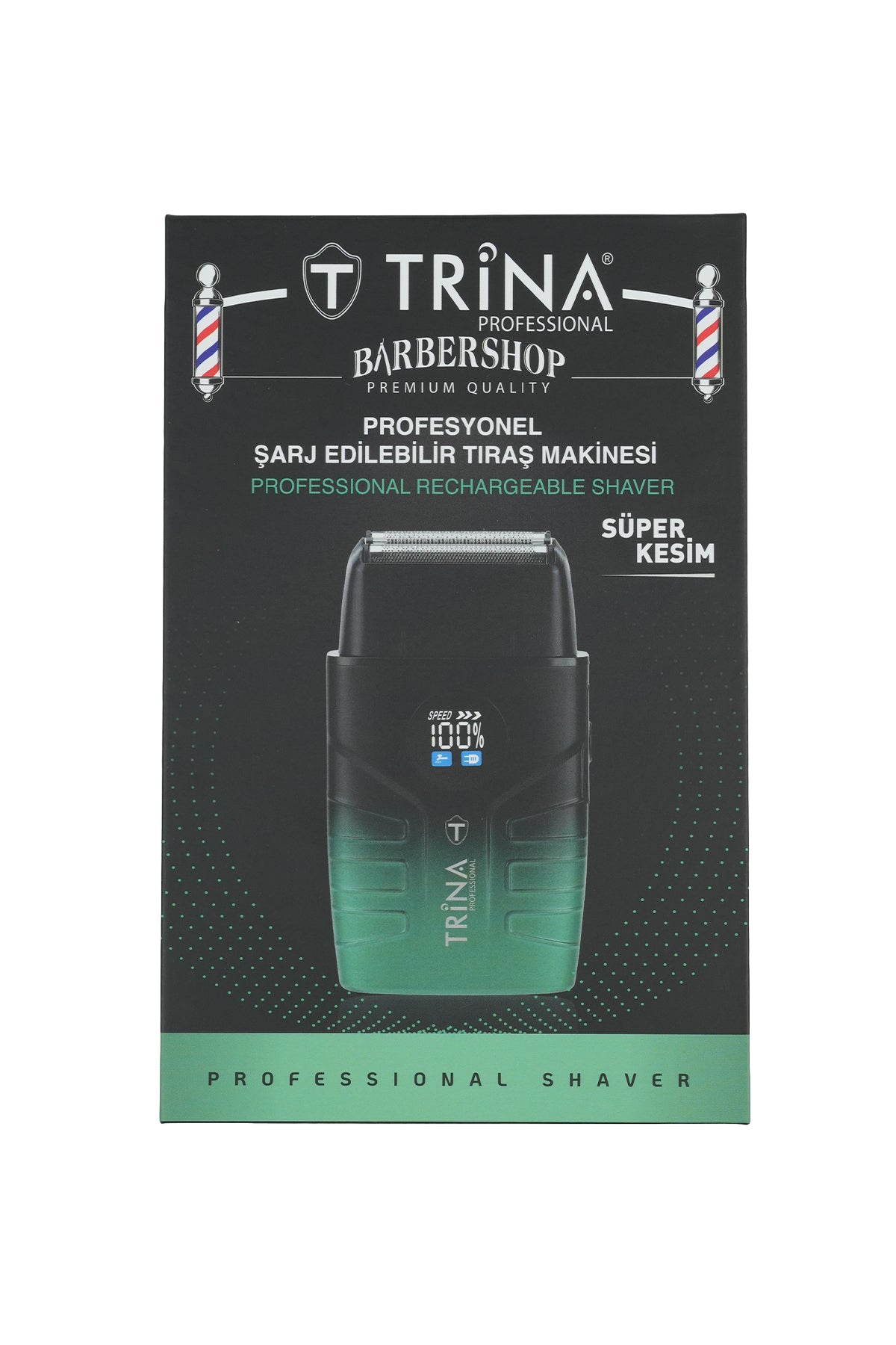 Trina Professional Şarjlı Tıraş Makinesi Yeşil TRNSKLKS0024GR