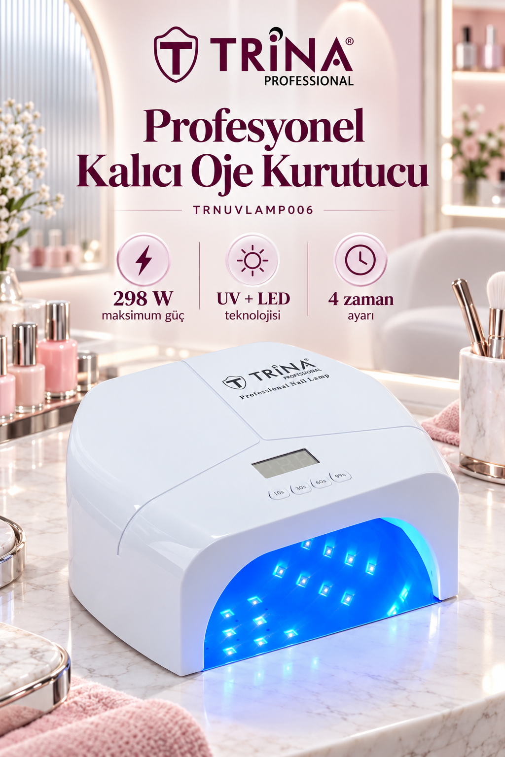 TRINA Profesyonel Kalıcı Oje Kurutucu UV Lamba