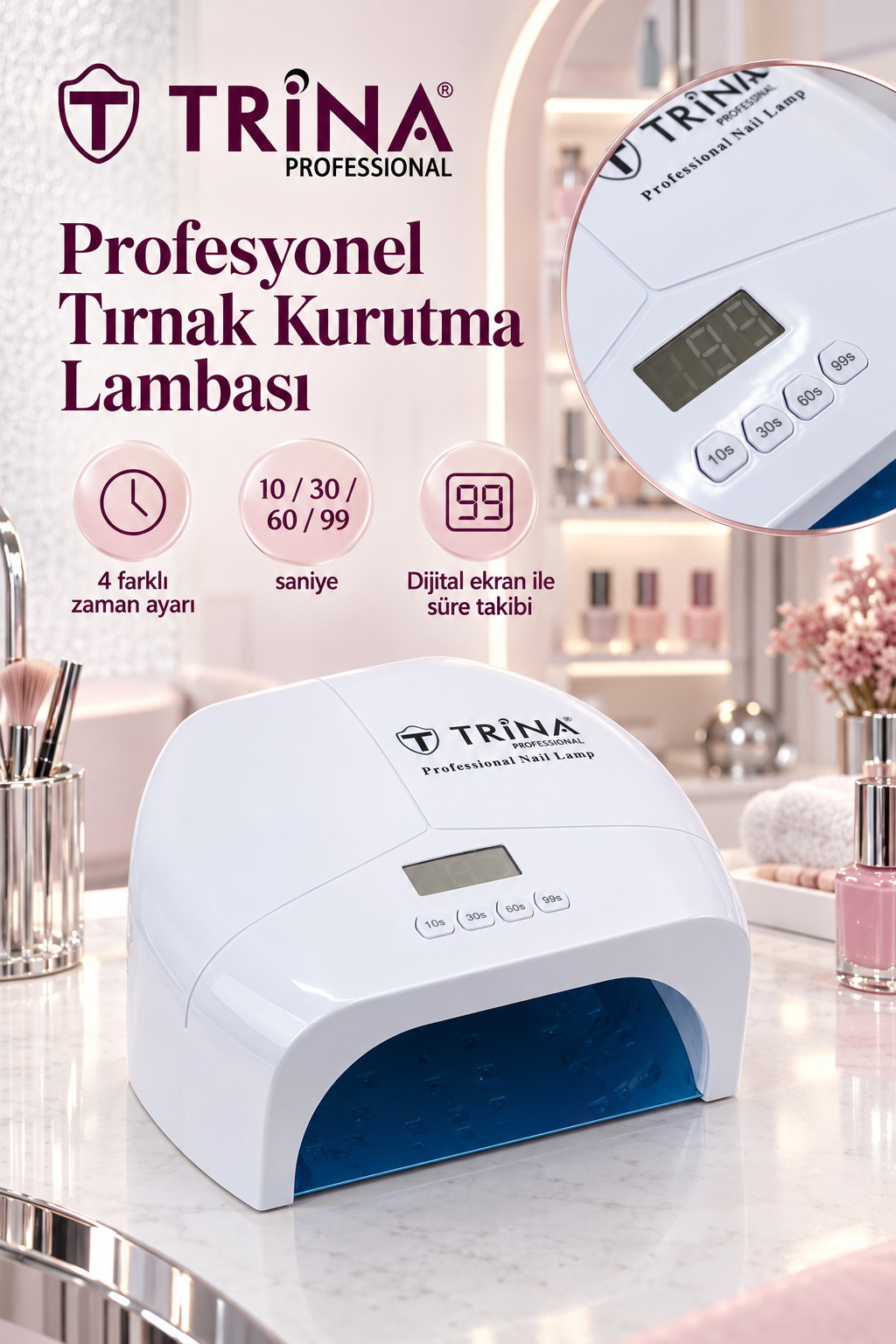 TRINA Profesyonel Kalıcı Oje Kurutucu UV Lamba