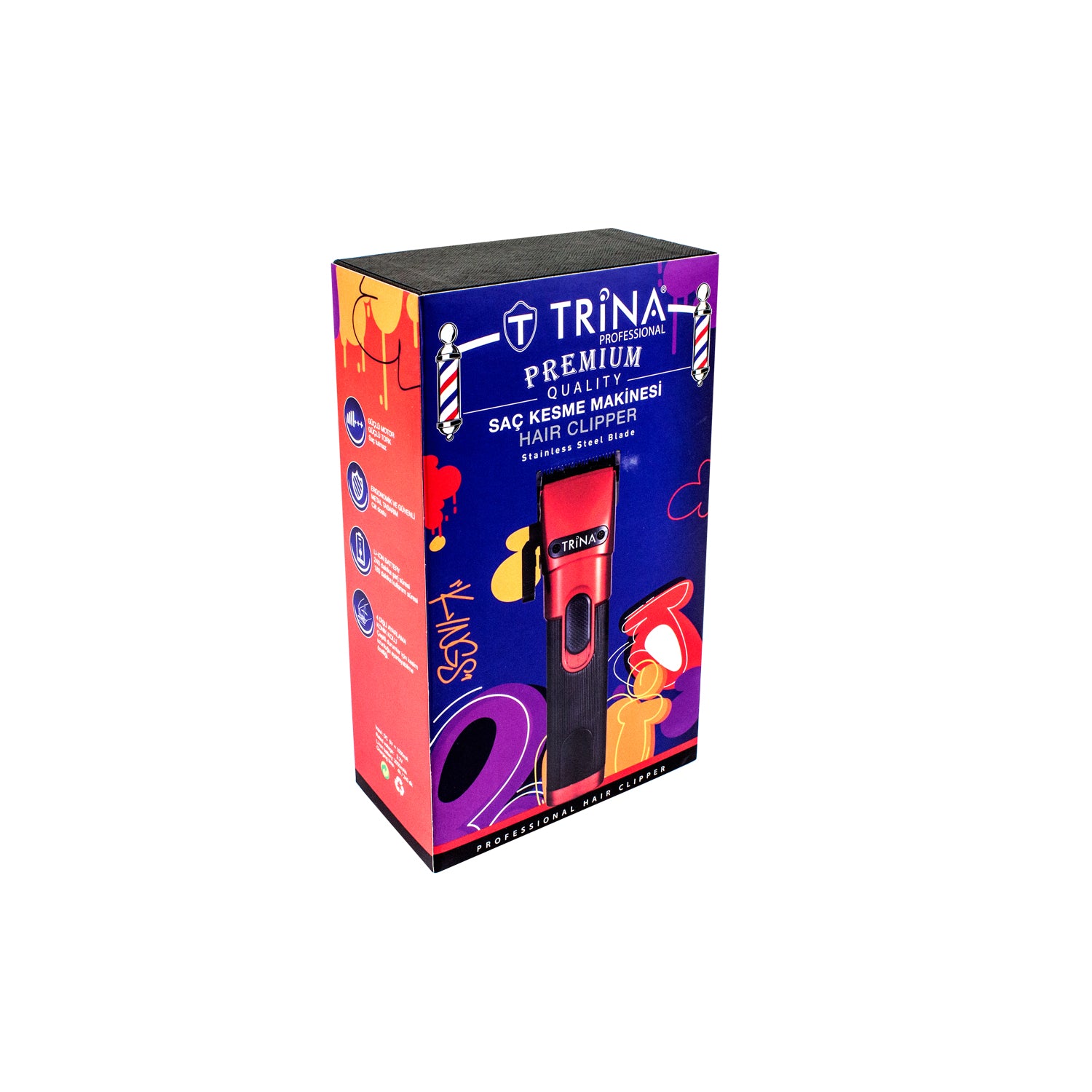 Trina Profesyonel Saç Kesme Makinesi Kırmızı TRNSACKS0071RD