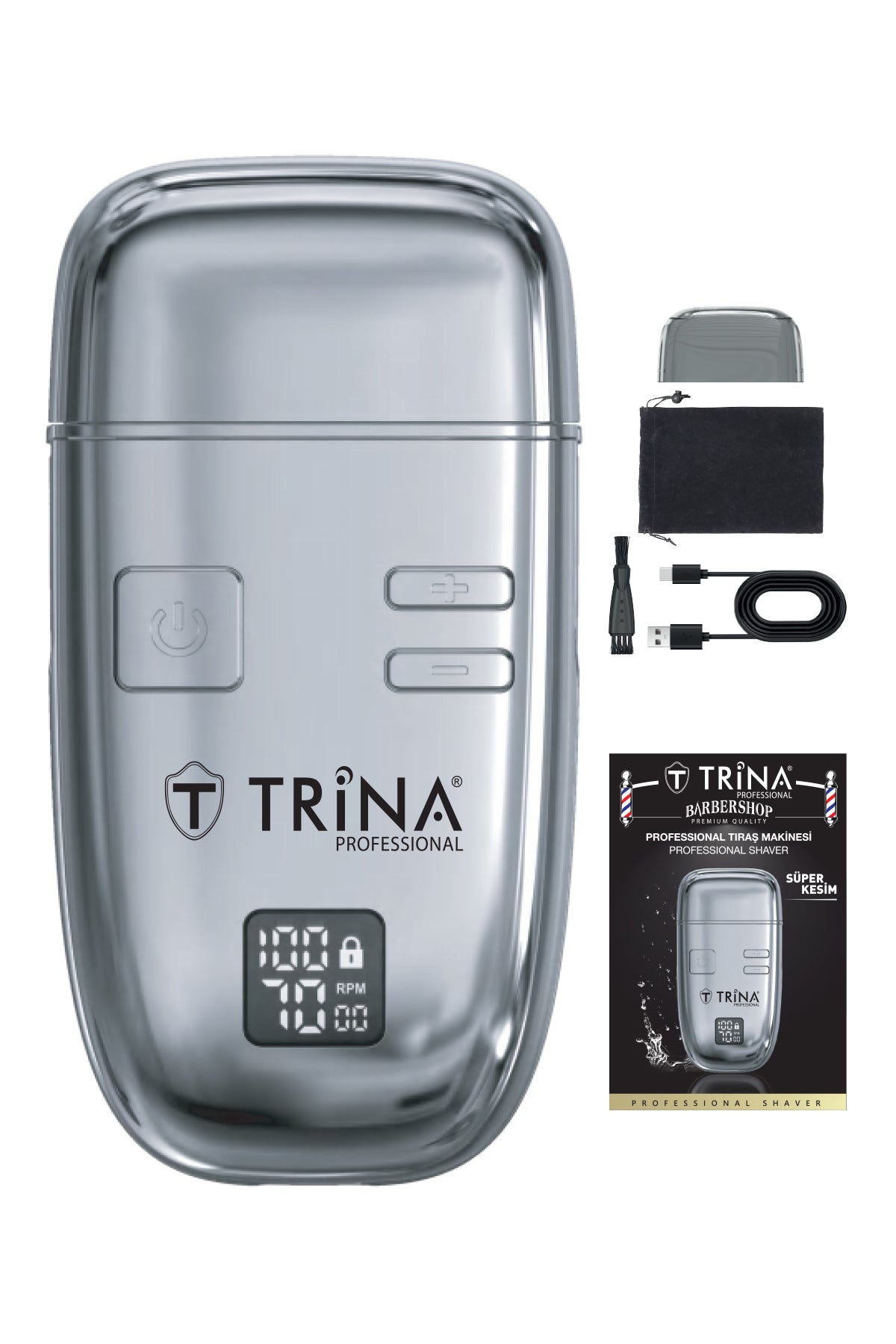 Trina Profesyonel Tıraş Makinesi Gri TRNSKLKS0016GY