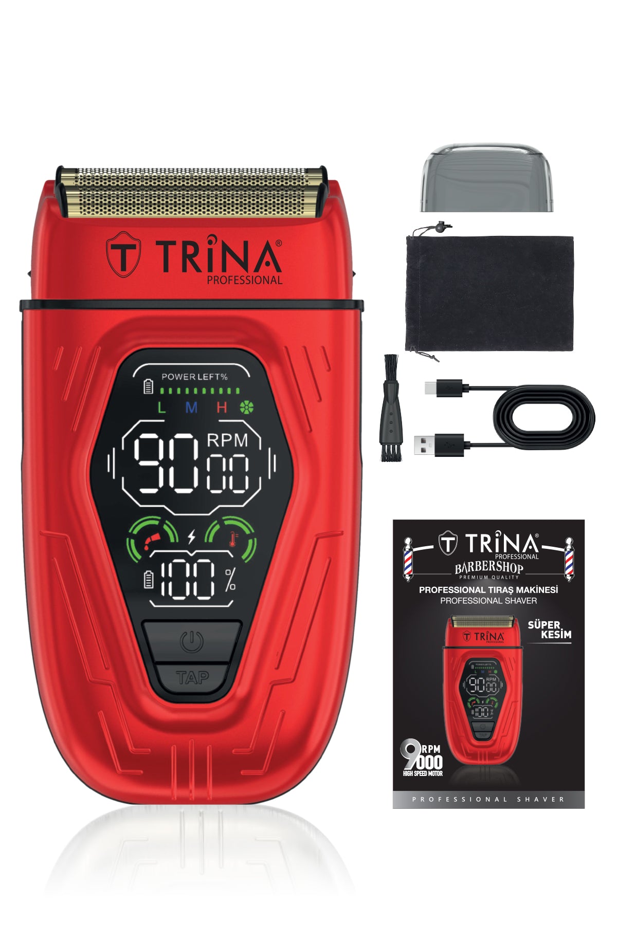 Trina Profesyonel Tıraş Makinesi Kırmızı TRNSKLKS0014RD