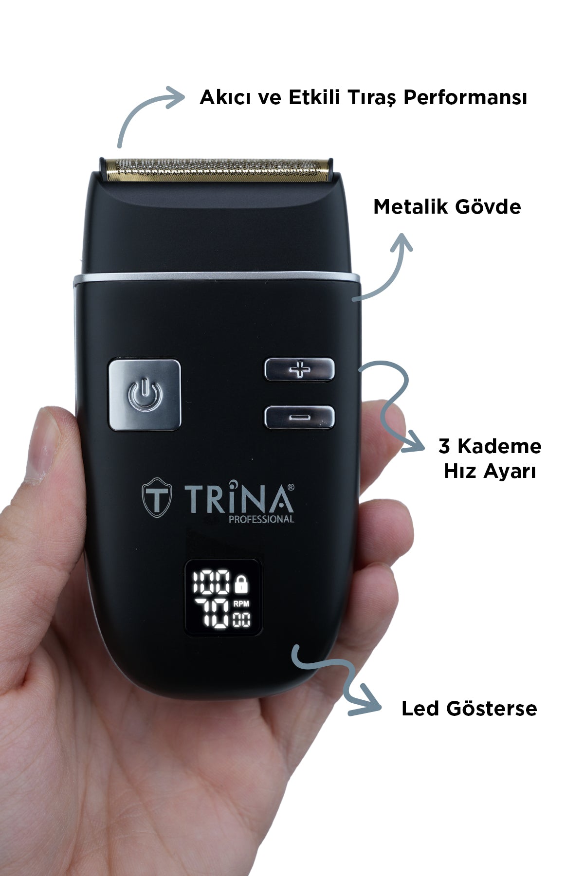 Trina Profesyonel Tıraş Makinesi Siyah TRNSKLKS0016BL