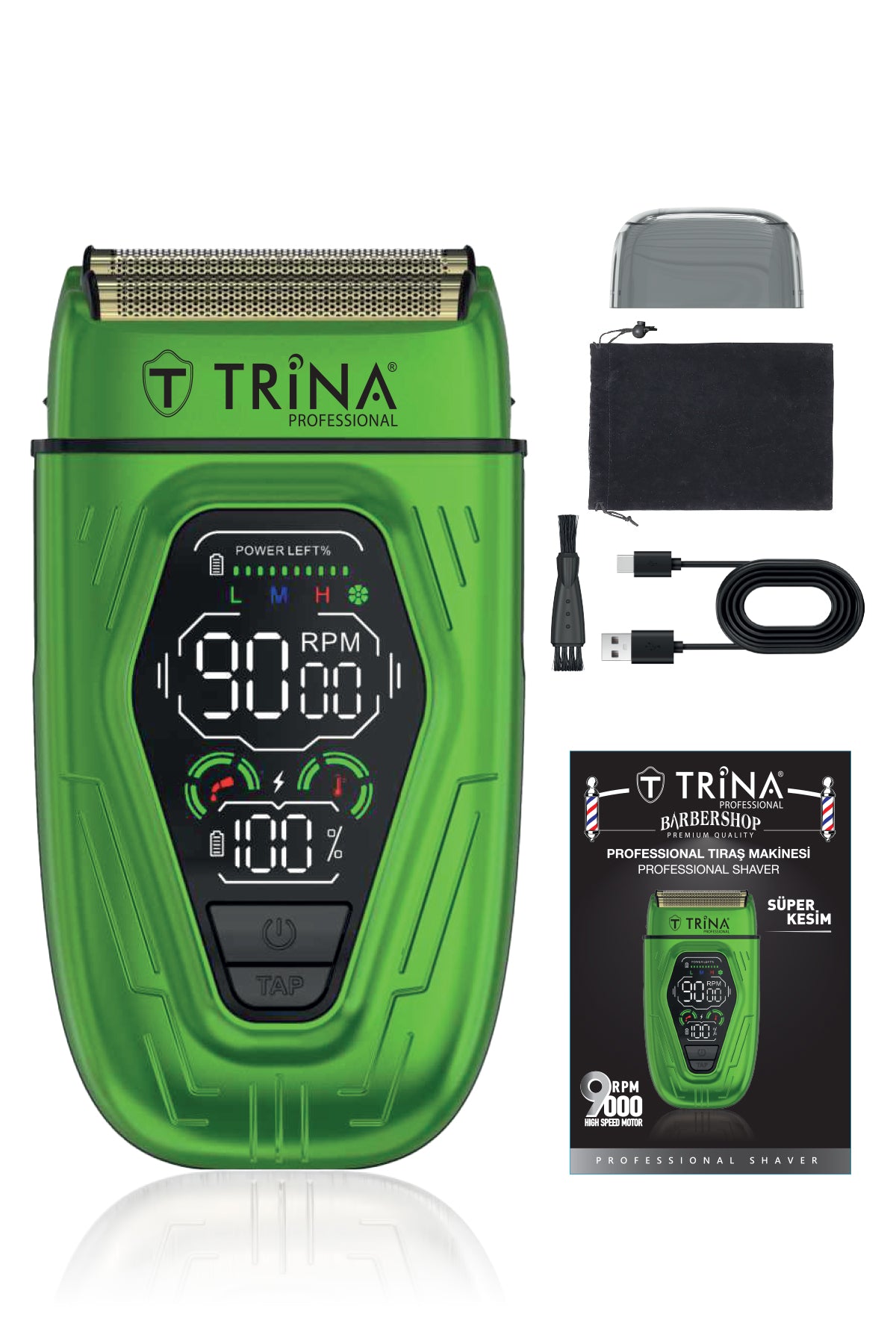 Trina Profesyonel Tıraş Makinesi Yeşil TRNSKLKS0014GR