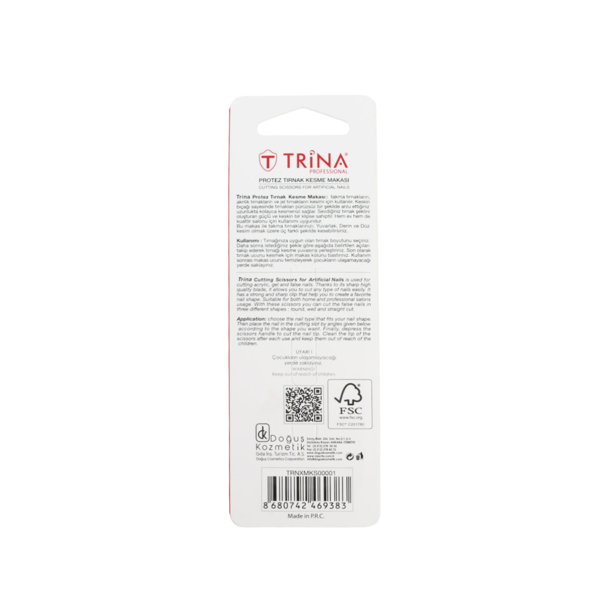 Trina Protez Tırnak Kesme Makası TRNXMKS00001