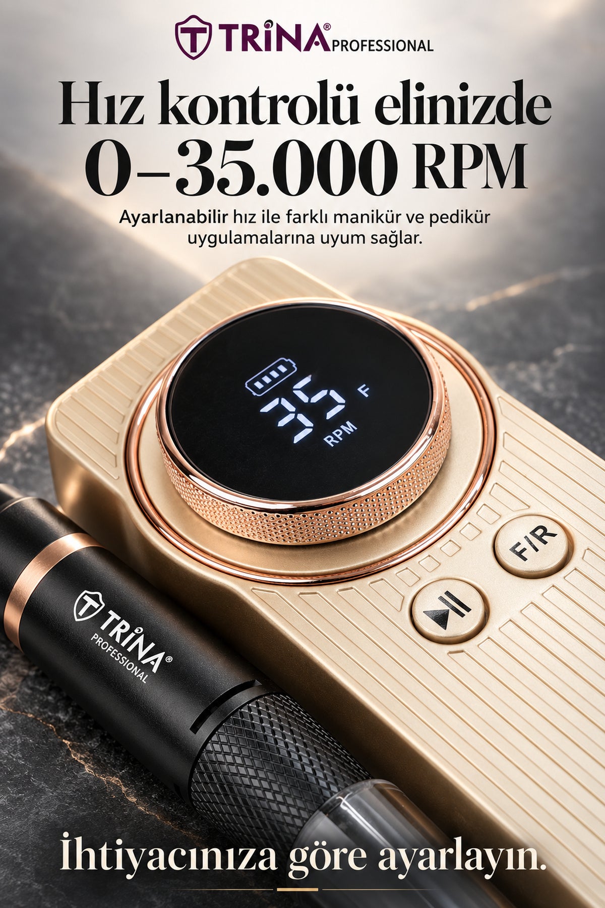 Trina Elektrikli Tırnak Törpü Makinesi Bej