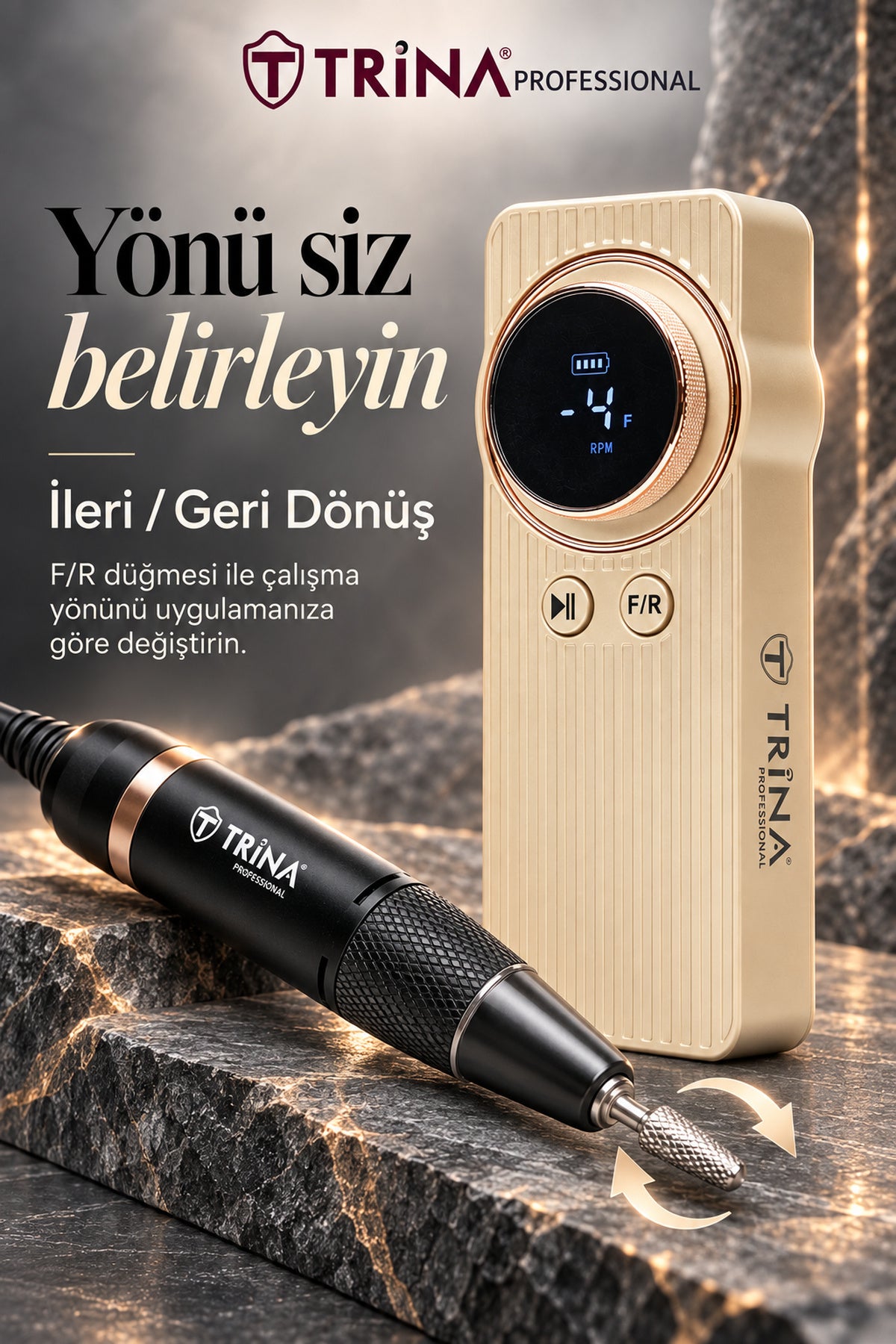 Trina Elektrikli Tırnak Törpü Makinesi Bej