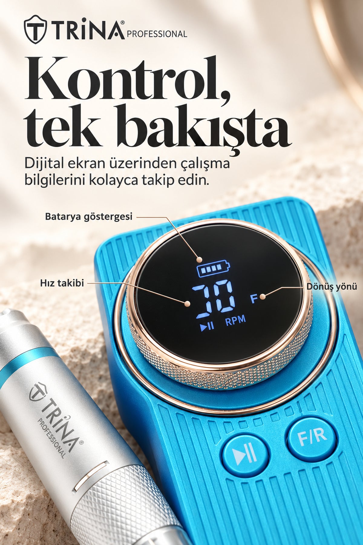 Trina Elektrikli Tırnak Törpü Makinesi Mavi