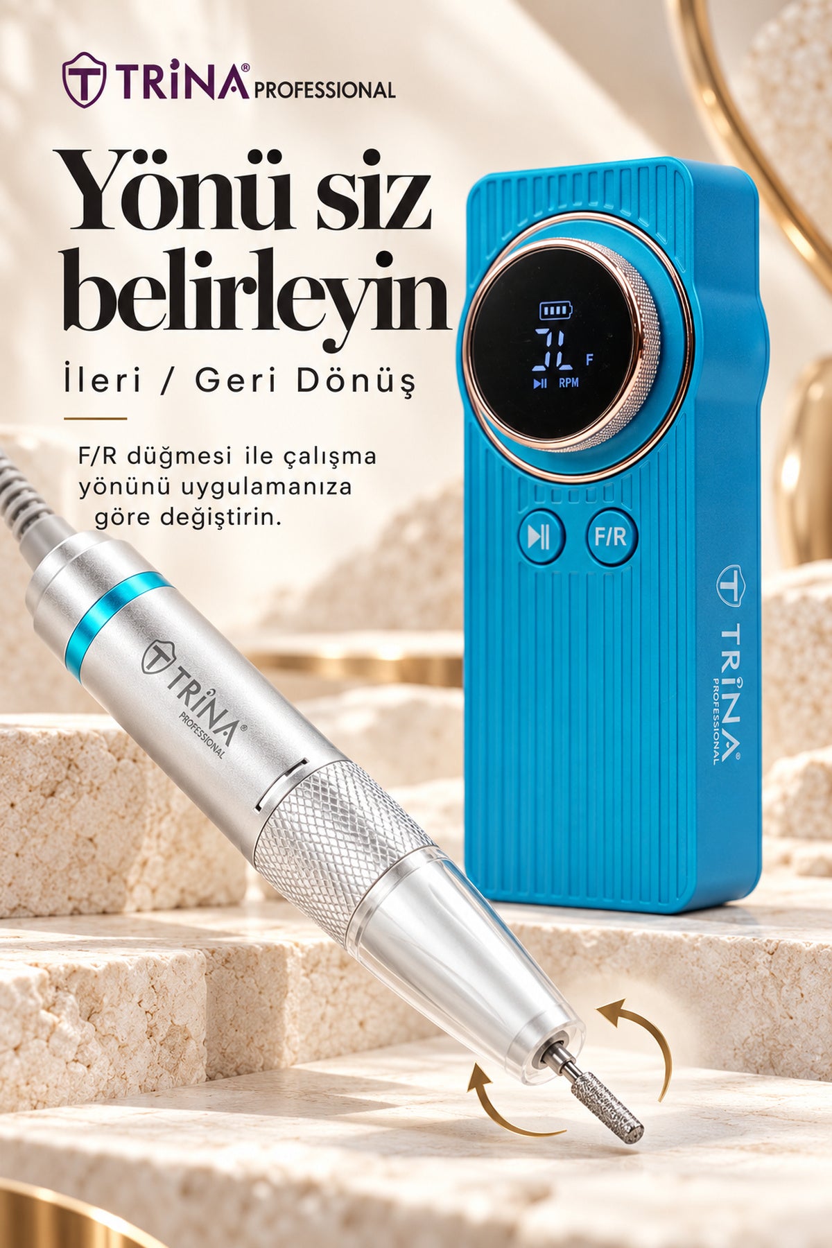 Trina Elektrikli Tırnak Törpü Makinesi Mavi