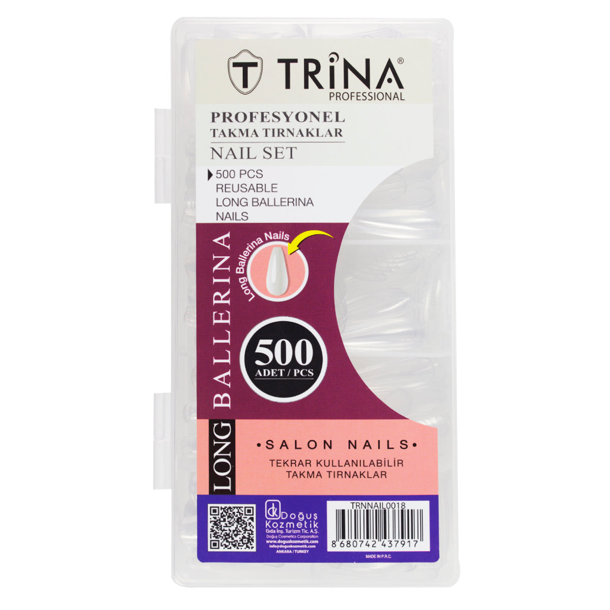 Trina Long Ballerina Takma Tırnak 500'lü Kutulu TRNNAIL0018